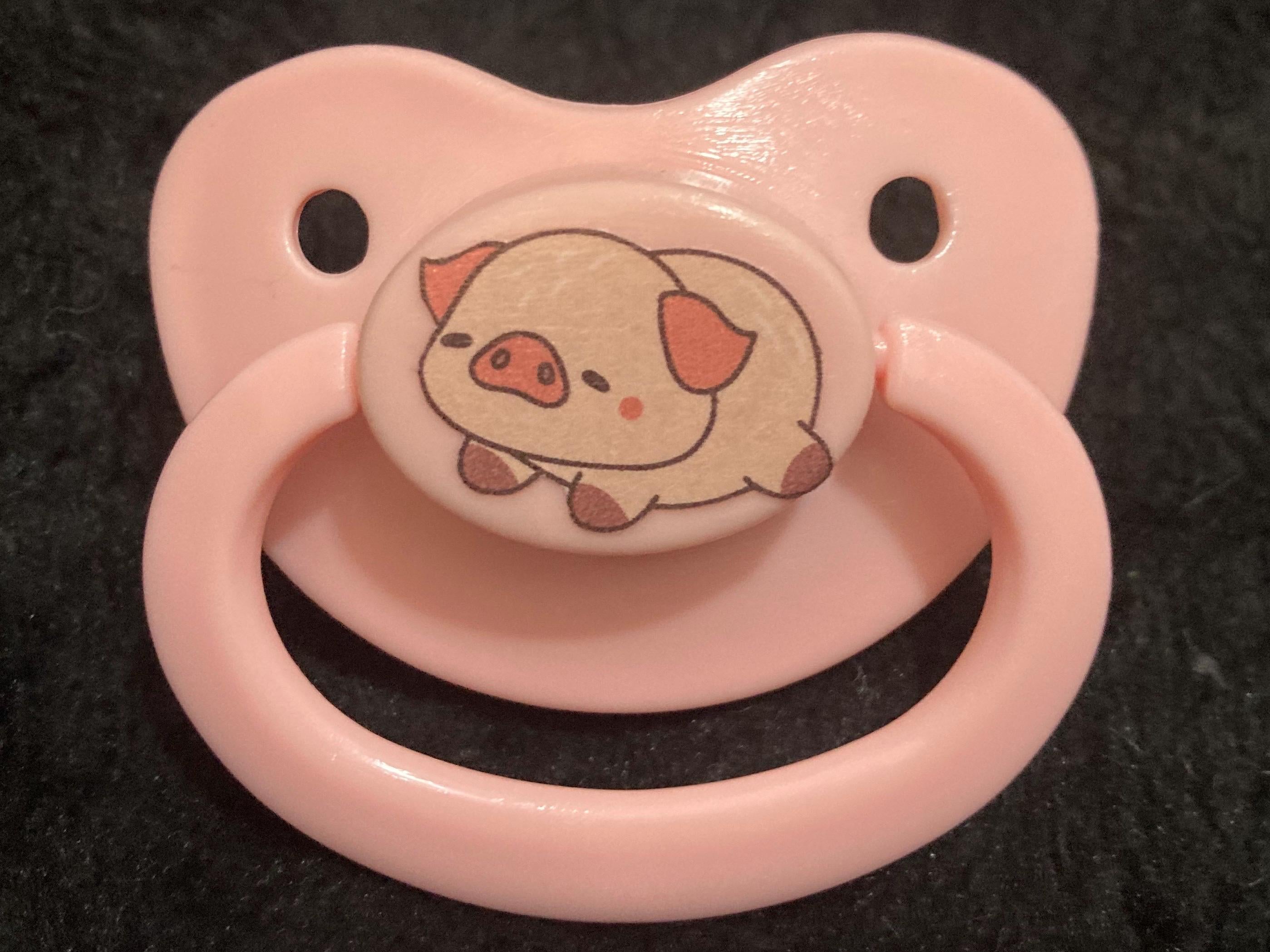 Hay There! Adult Pacifier, Farm, Barnyard, Pig, Horse, Cow, Goat, Sheep, Lamb, Ram Little Space Gear