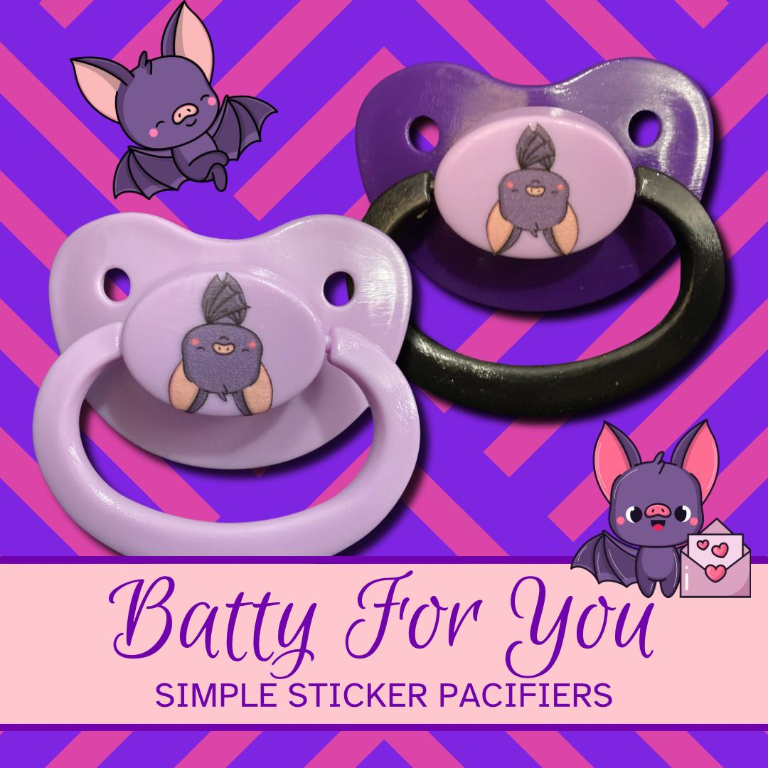Batty For You Adult Pacifier, Goth Spooky Halloween Valentine Love Little Space Gear