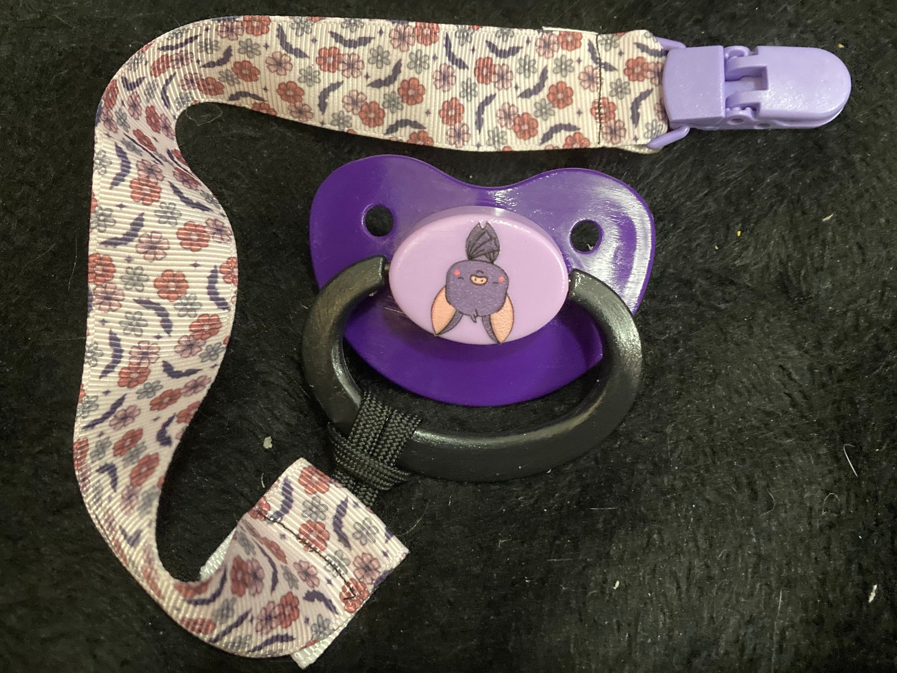 Batty For You Adult Pacifier, Goth Spooky Halloween Valentine Love Little Space Gear