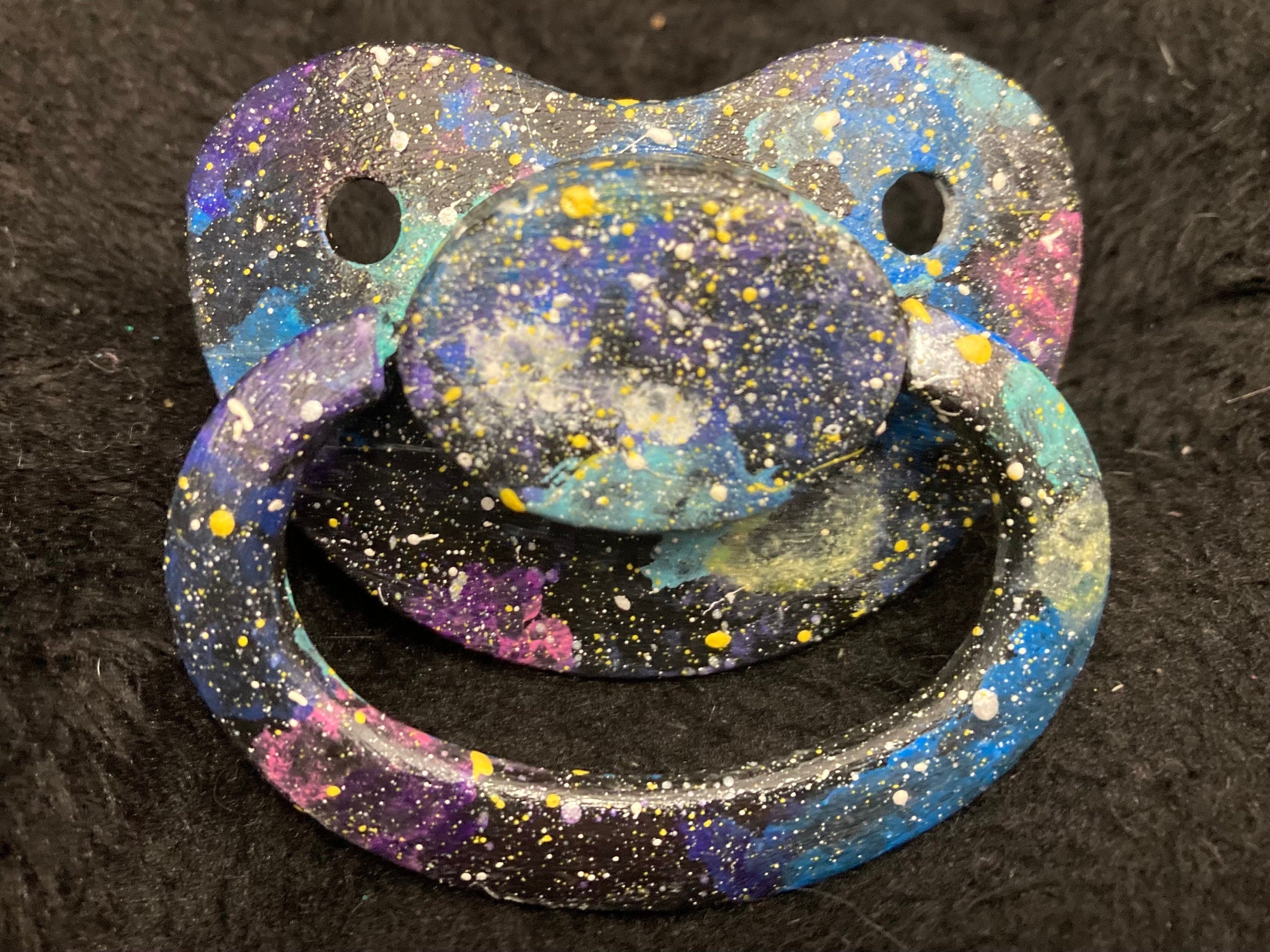 Galaxy Hand-Painted Adult Pacifier, Outer Space Little Space Gear