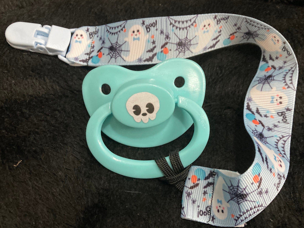 Baby Skull Adult Pacifier, Goth Spooky Halloween Little Space Gear