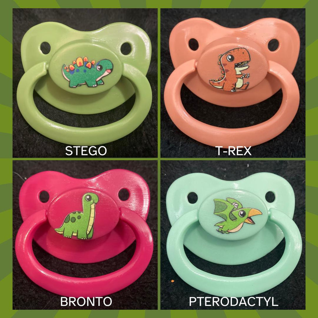 Dandy Dinos Adult Pacifier, Dinosaur Little Space Gear