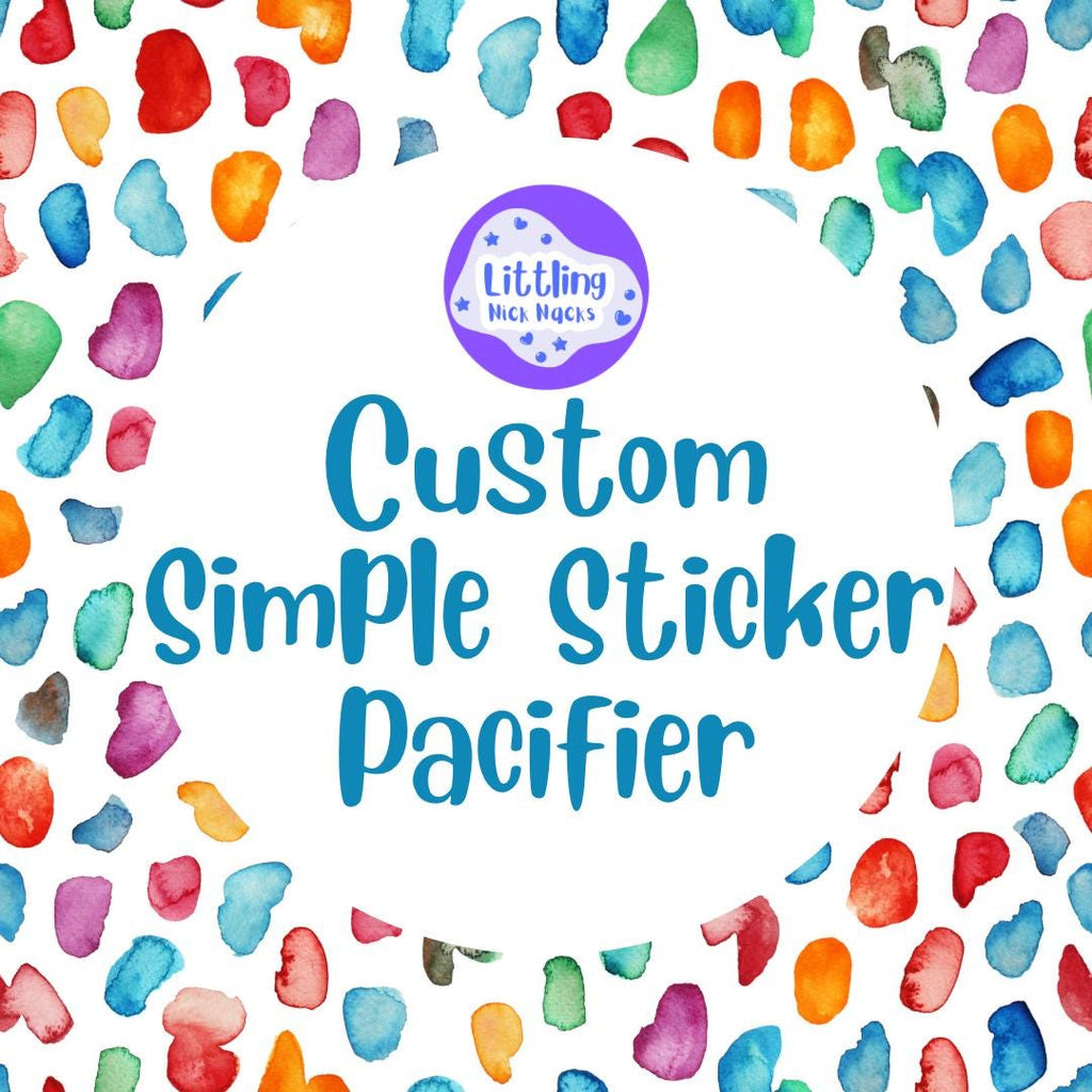 Custom Simple Sticker Adult Pacifier, Gen 1 Size 6, Little Space Gear