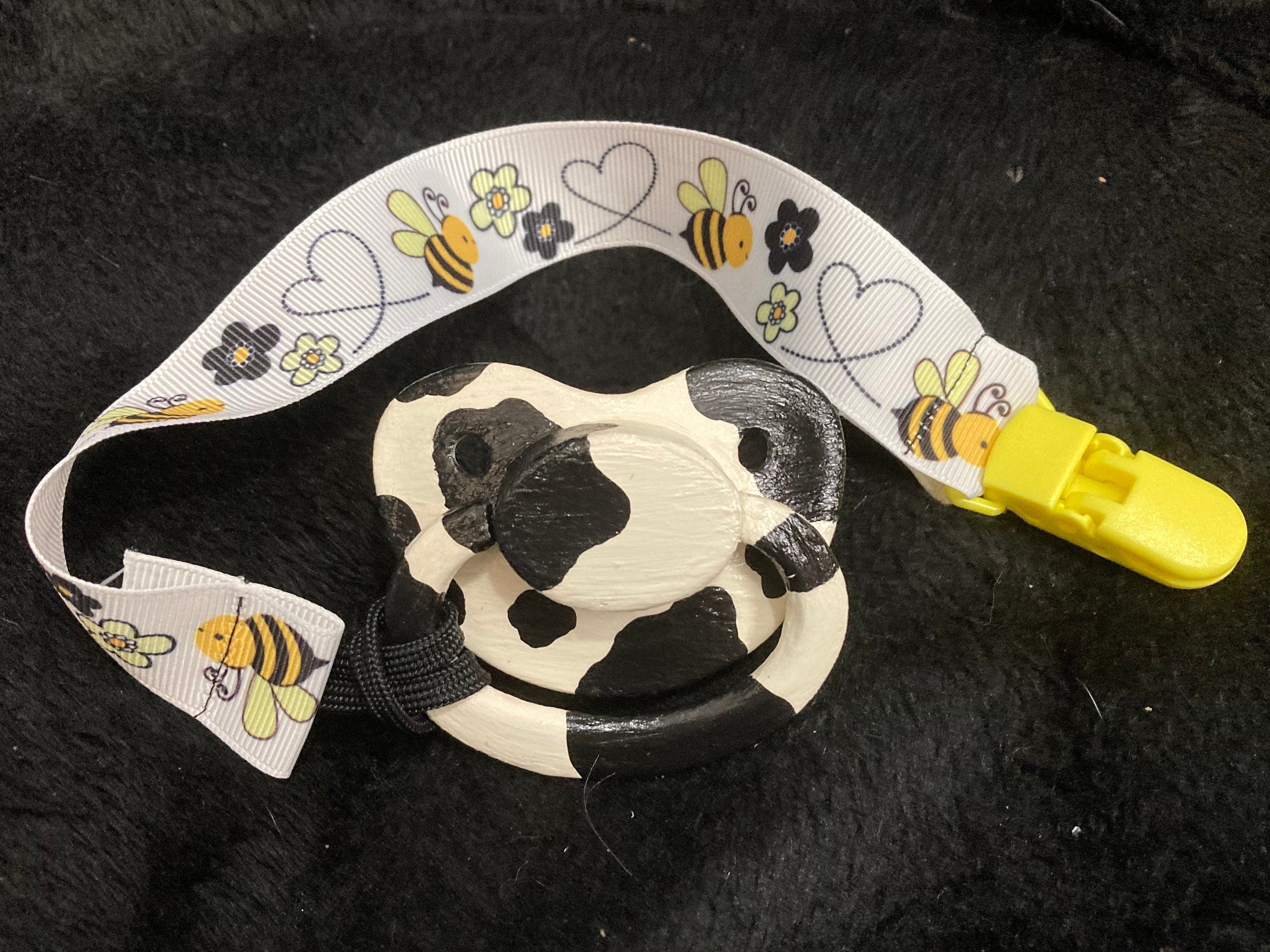 Baby Bovine Hand-painted Adult Pacifier, Cow Print Little Space Gear