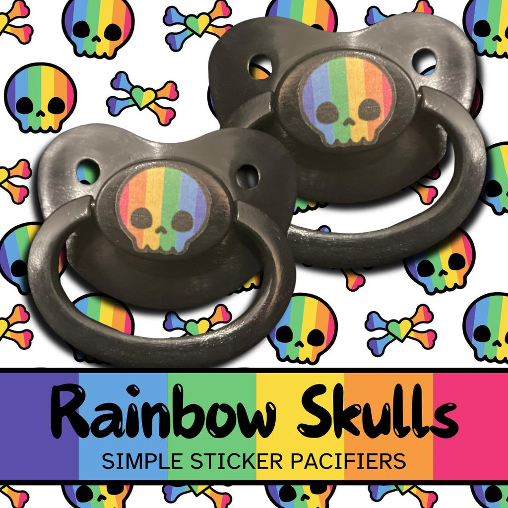 Rainbow Skull Adult Pacifier, Little Space Agere Gear