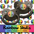 Rainbow Skull Adult Pacifier, Little Space Agere Gear