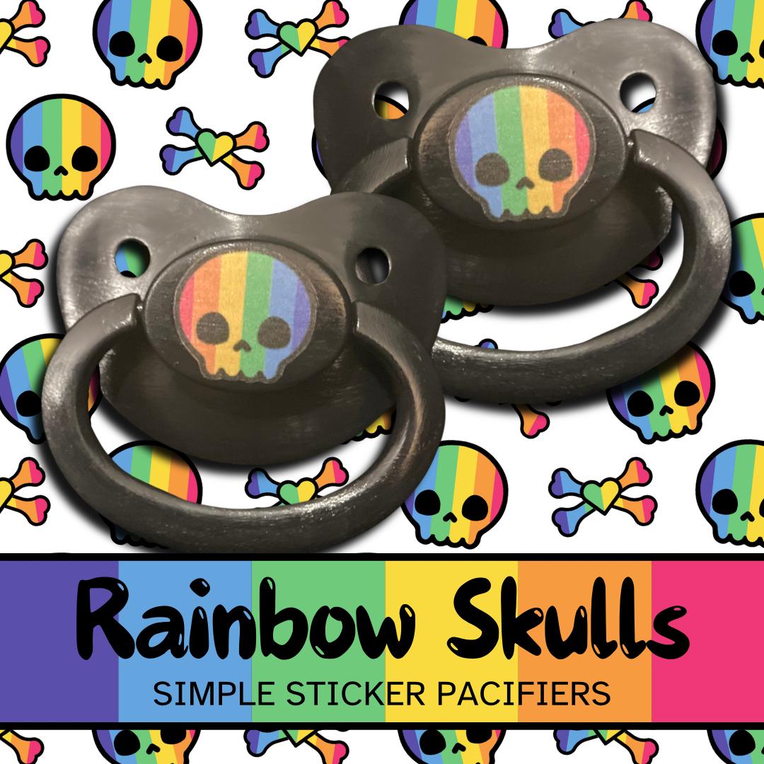 Rainbow Skull Adult Pacifier, Little Space Agere Gear