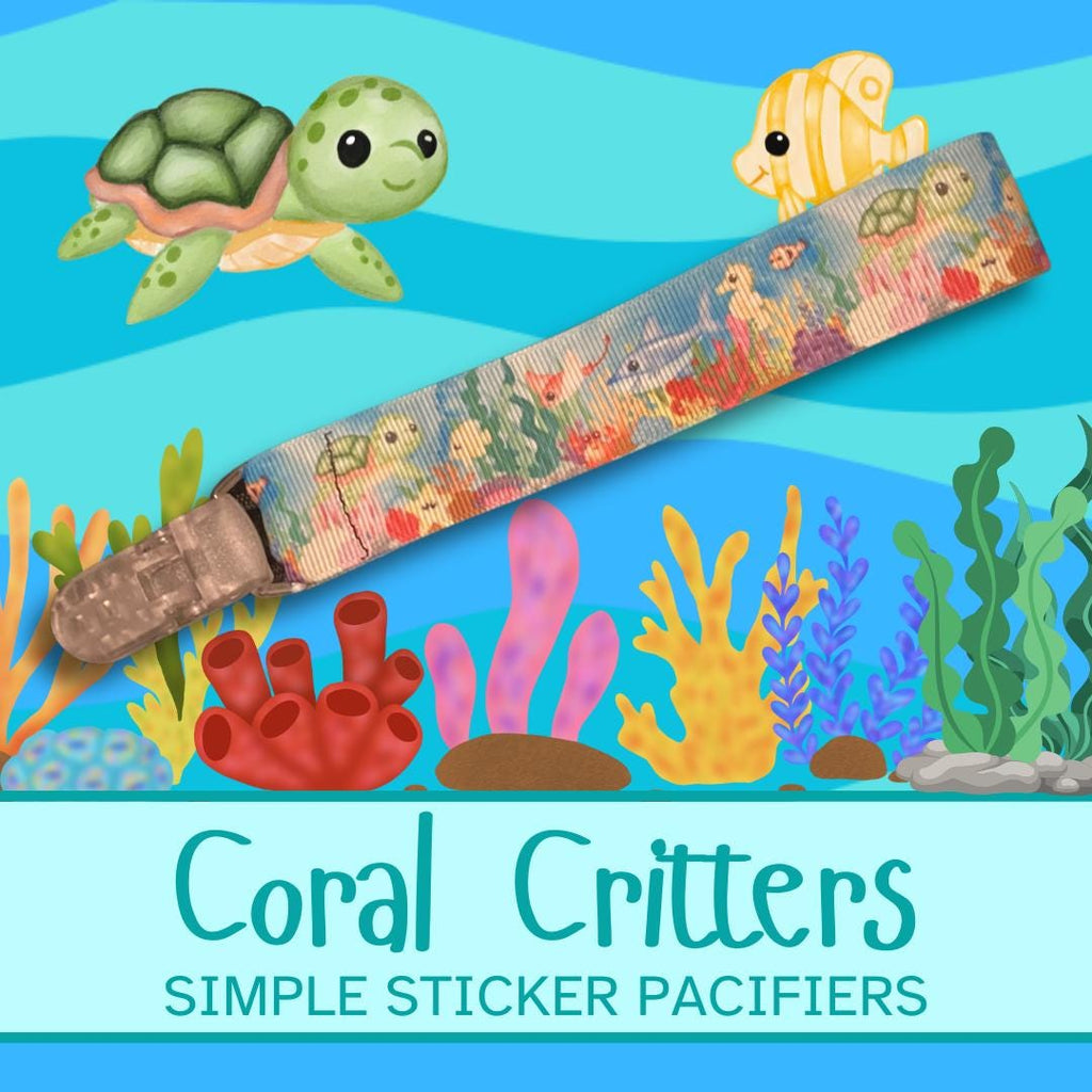 Coral Critters Little Space Clip, Pacifier Clip, Ocean little Space Gear