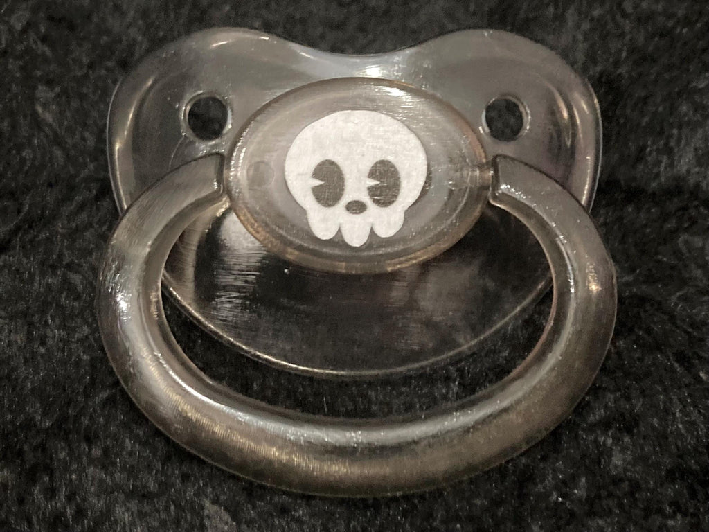 Baby Skull Adult Pacifier, Goth Spooky Halloween Little Space Gear