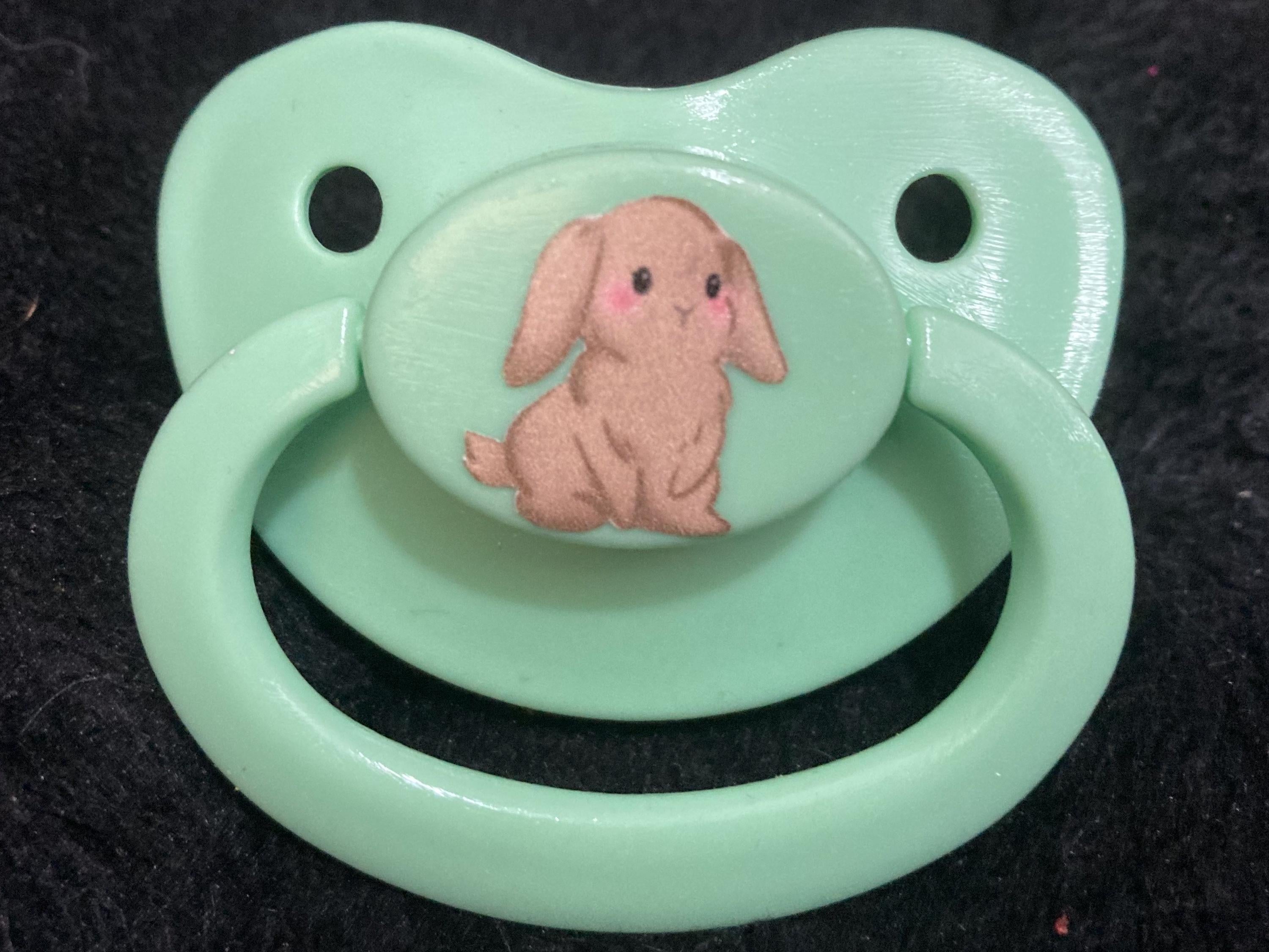Bounding Bunny Adult Pacifier, Cottagecore Soft Kawaii Cute Rabbit Little Space Gear