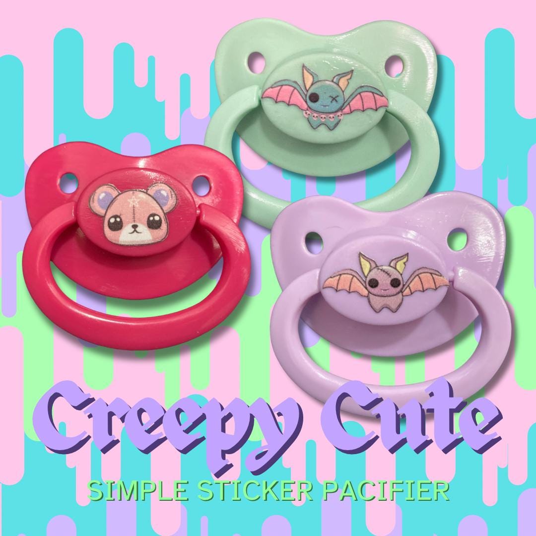 Creepy Cute Adult Pacifier, Bat, Bear, Pastel Goth Spooky Halloween Little Space Gear