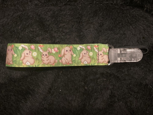 Bounding Bunny Little Space Clip, Pacifier Clip, Cottagecore Little Space Gear