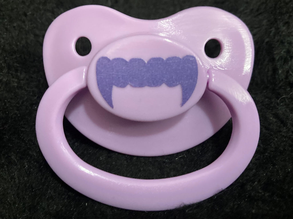Little Fangs Adult Pacifier, Goth Spooky Halloween Vampire Little Space Gear