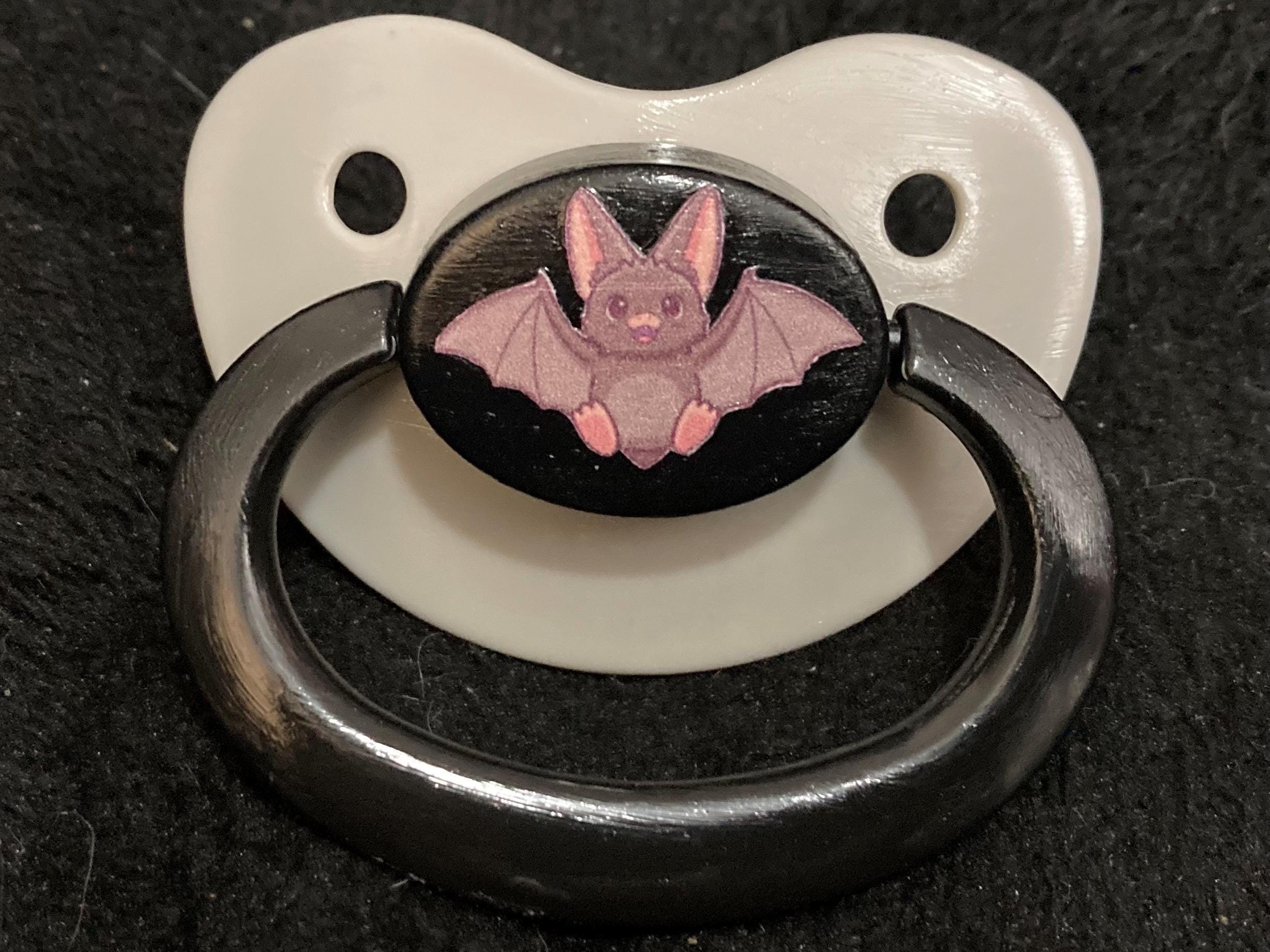 Nocturnal Nibbler Adult Pacifier, Bat Goth Spooky Halloween Little Space Gear