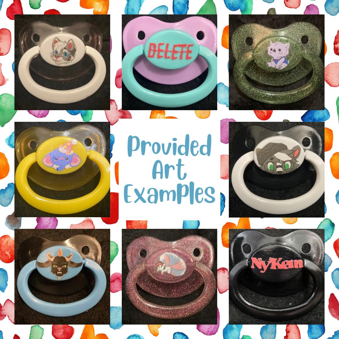 Custom Simple Sticker Adult Pacifier, Gen 1 Size 6, Little Space Gear