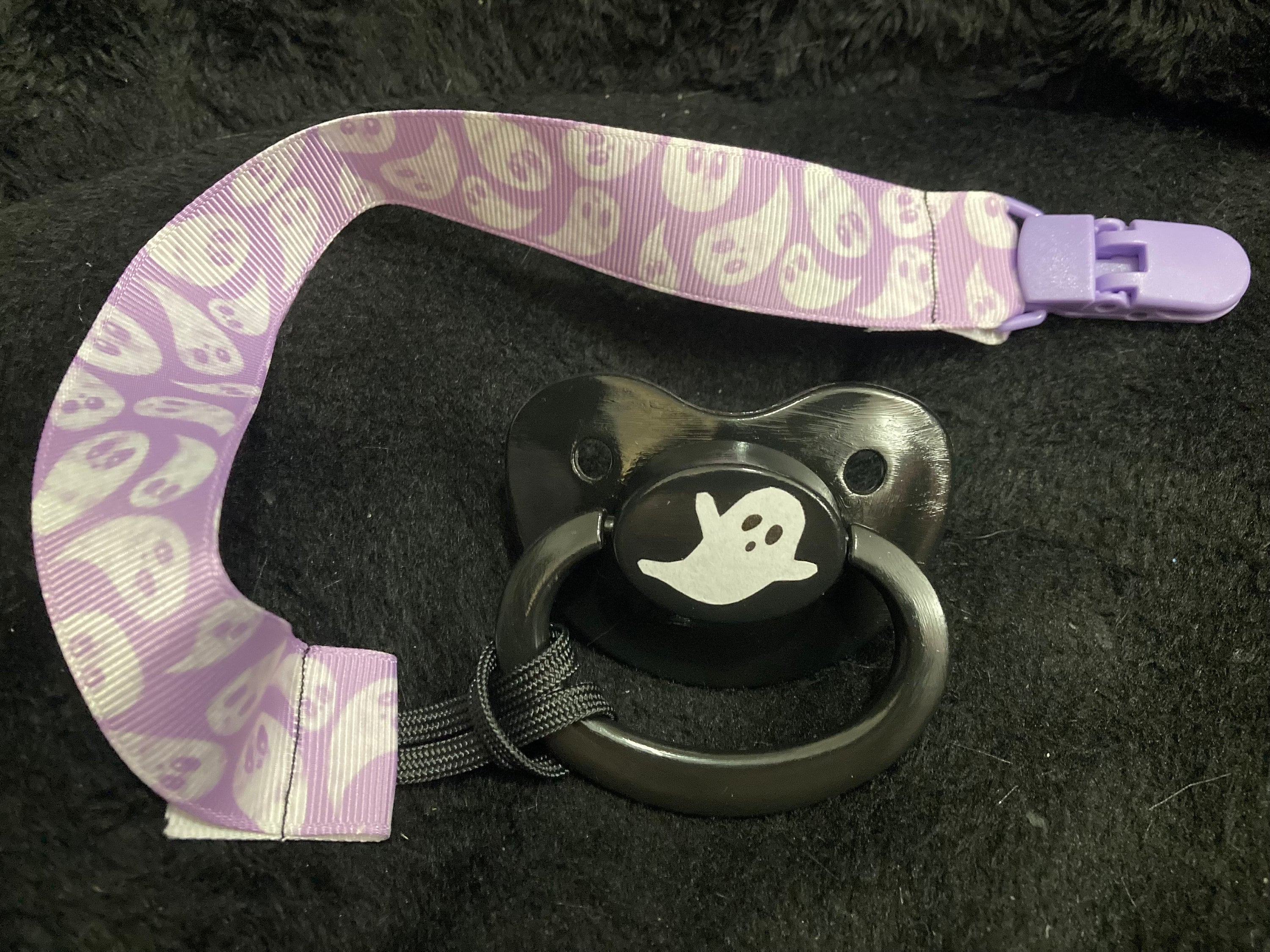 Ghostie Adult Pacifier, Goth Spooky Halloween Little Space Gear