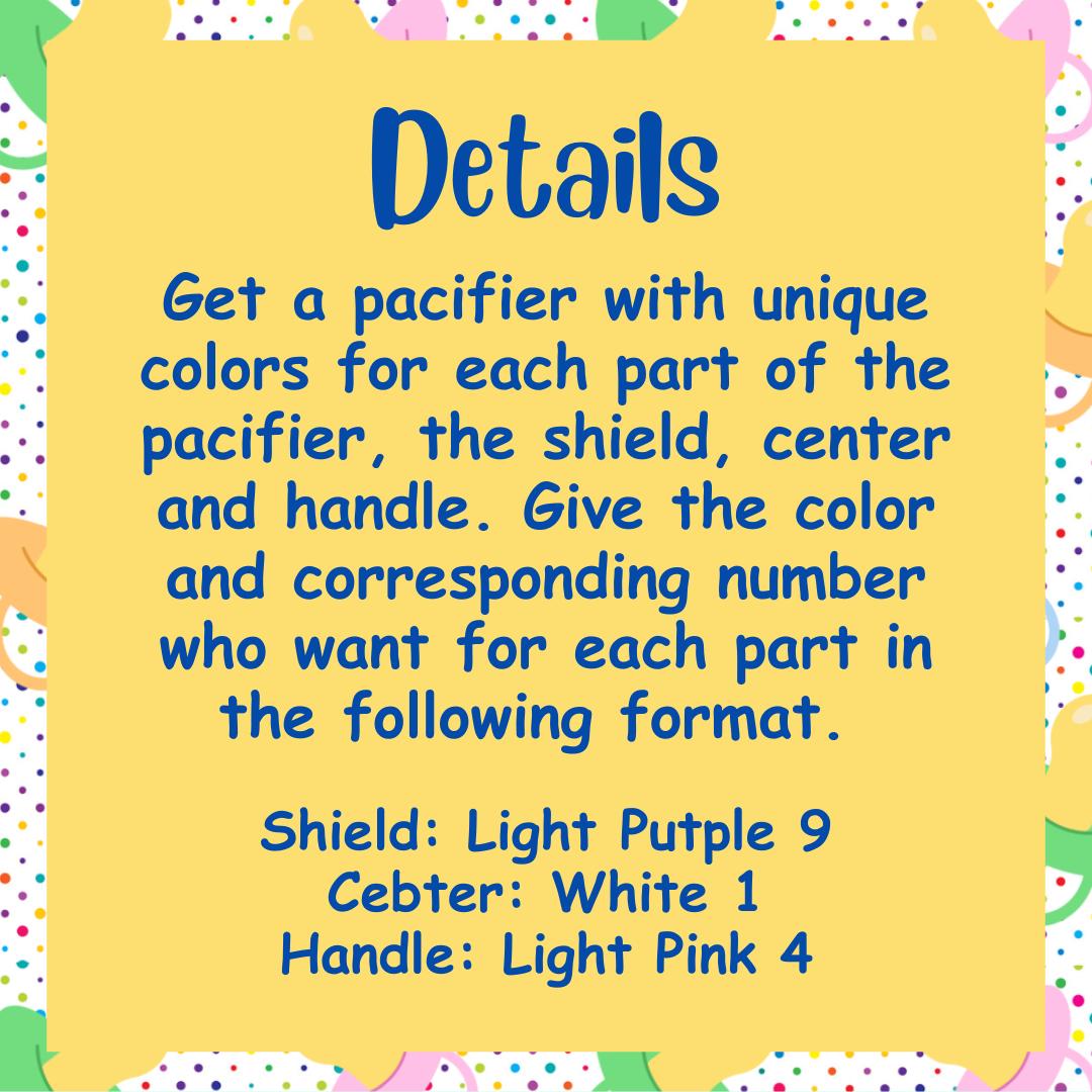 Build-A-Paci Adult Pacifier Gen 1 Size 6, Little Space Binky Accessory Gear