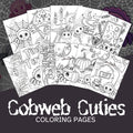 Cobweb Cuties Coloring Pages, Little Space Halloween Spooky Goth Coloring